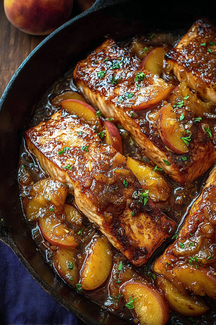 Peach nectar with vanilla Peach Roasted Salmon image 2