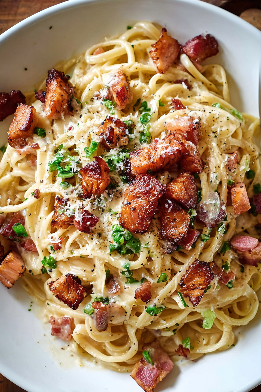 Classic turkey beef bacon Carbonara Pasta (Quick & Easy) image 2