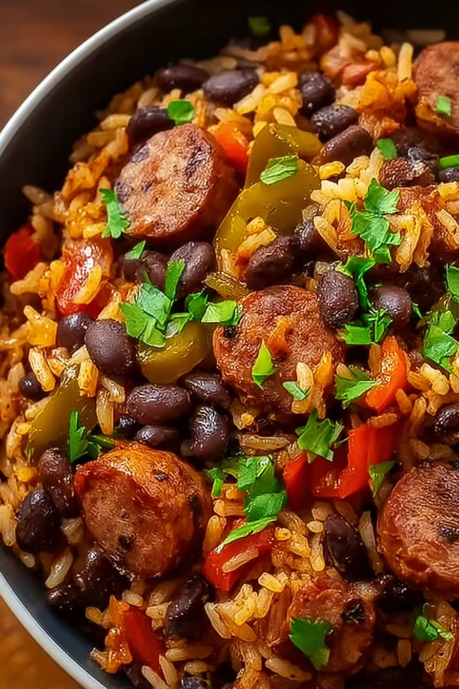 Hearty black beans and rice with chicken sausage image 2
