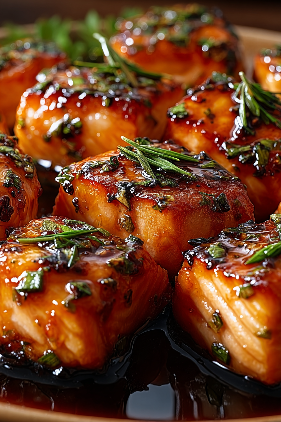 Honey Butter Garlic Glazed Salmon Bites image 2