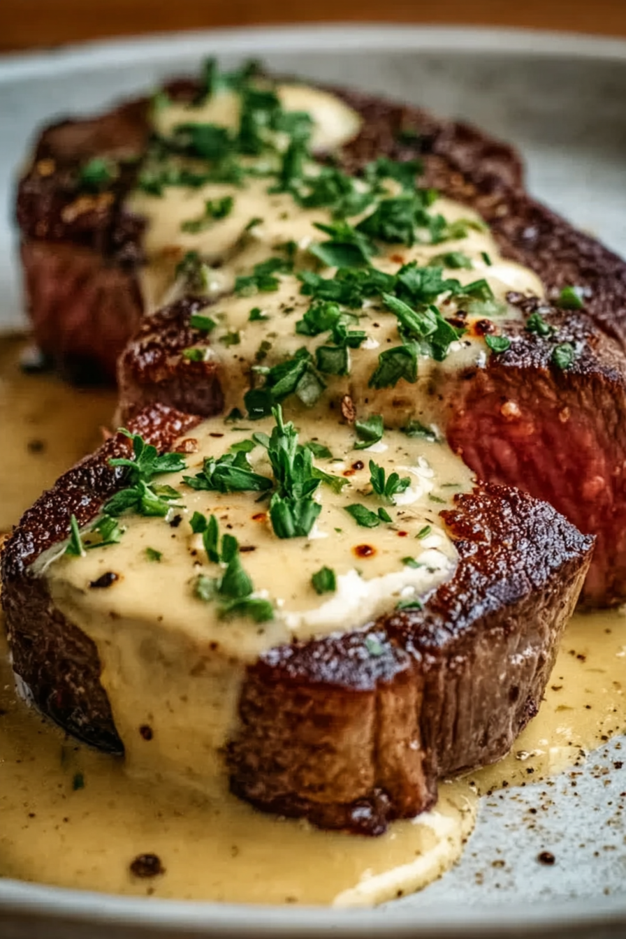 Juicy Steak with Creamy Garlic Sauce image 2