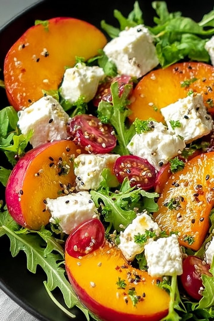 Simple Peach Feta Salad image 2