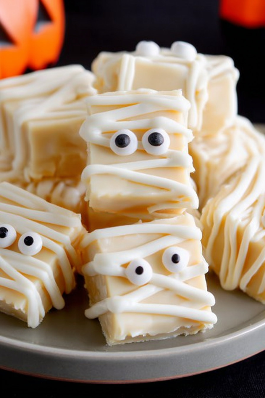 Easy White Chocolate Mummy Fudge Recipe for Autumn celebration image 2