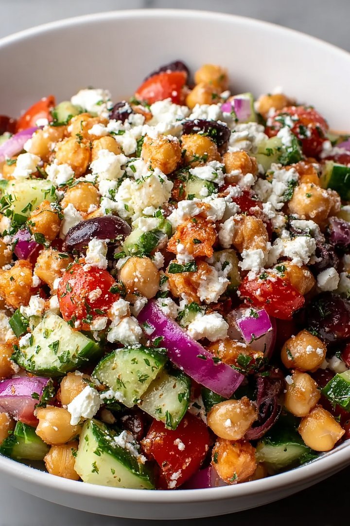 Mediterranean Chickpea Feta Salad image 2