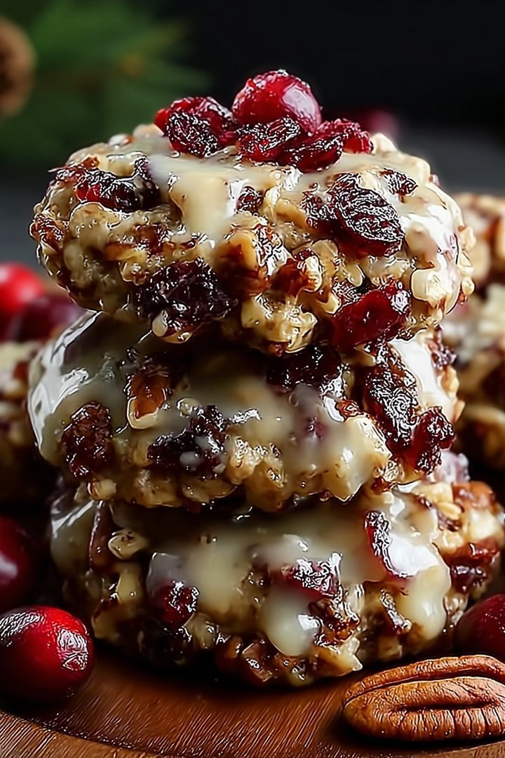 No-Bake Cranberry Pecan Praline Cookies image 2