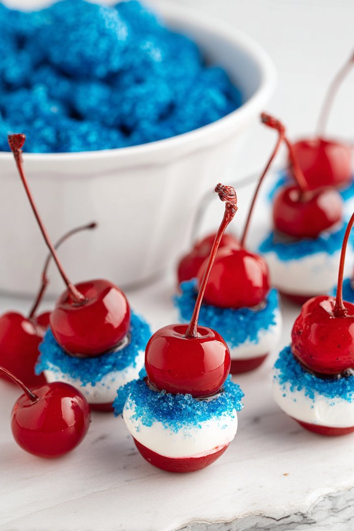Patriotic Chocolate-Dipped Cherry Bombs image 2