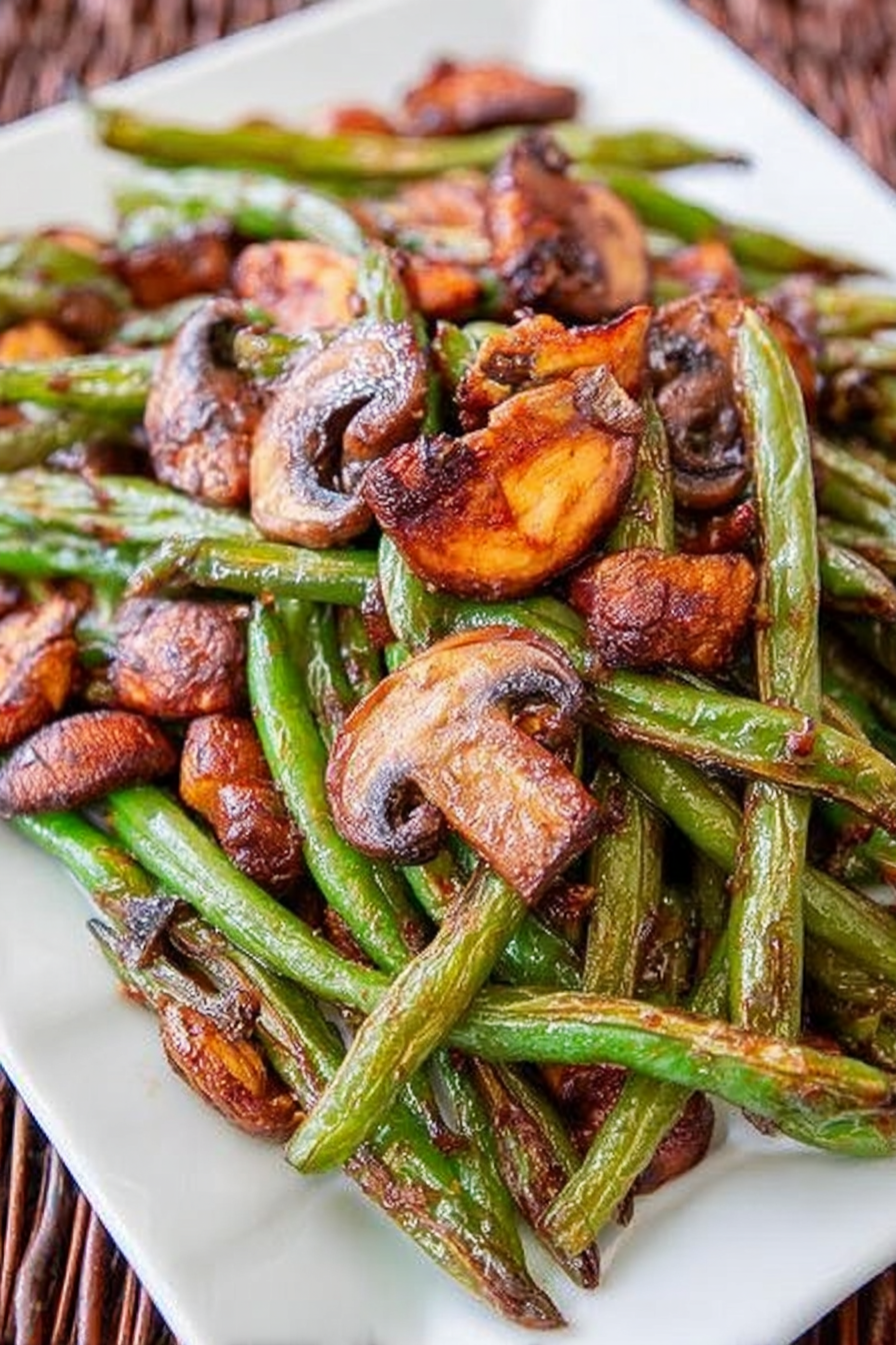 Roasted Green Beans and Mushrooms image 2