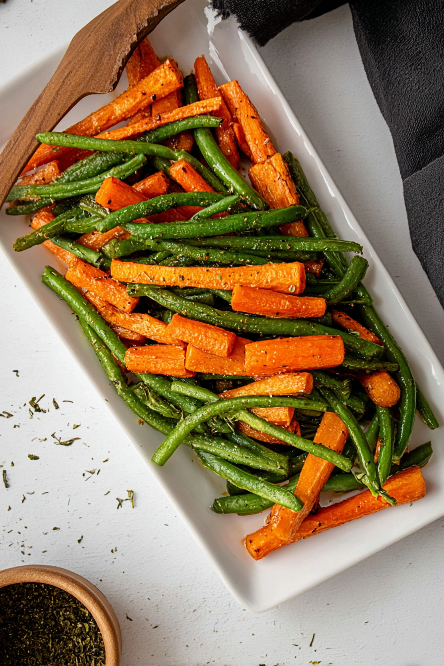 Roasted carrots and green beans image 2