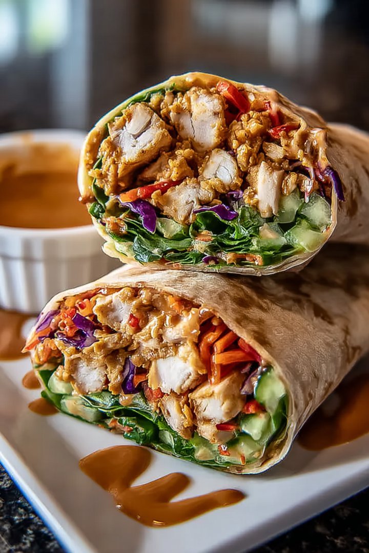 Thai Peanut Chicken Wraps image 2