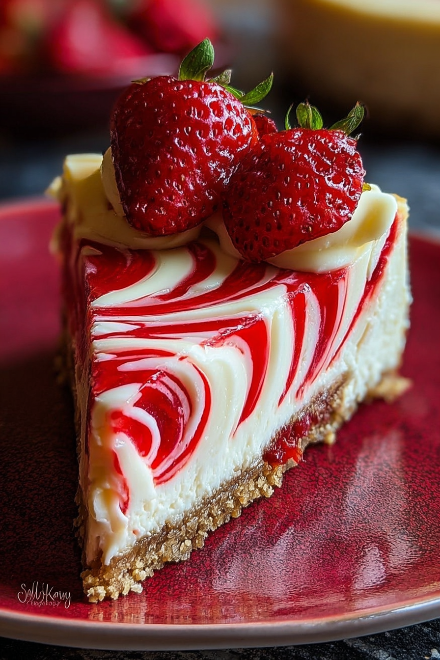 White Chocolate Strawberry Cheesecake image 2