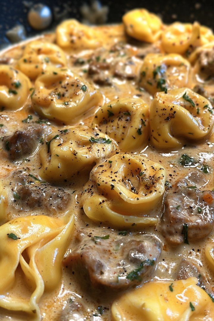 Cheesesteak Tortellini in Creamy Provolone Sauce image 2