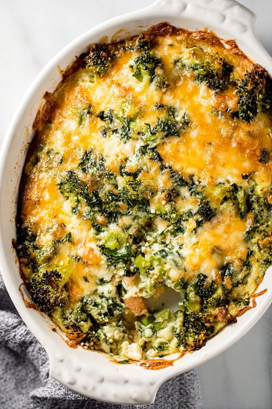 Keto Cheesy Spinach Broccoli Casserole Recipe image 2