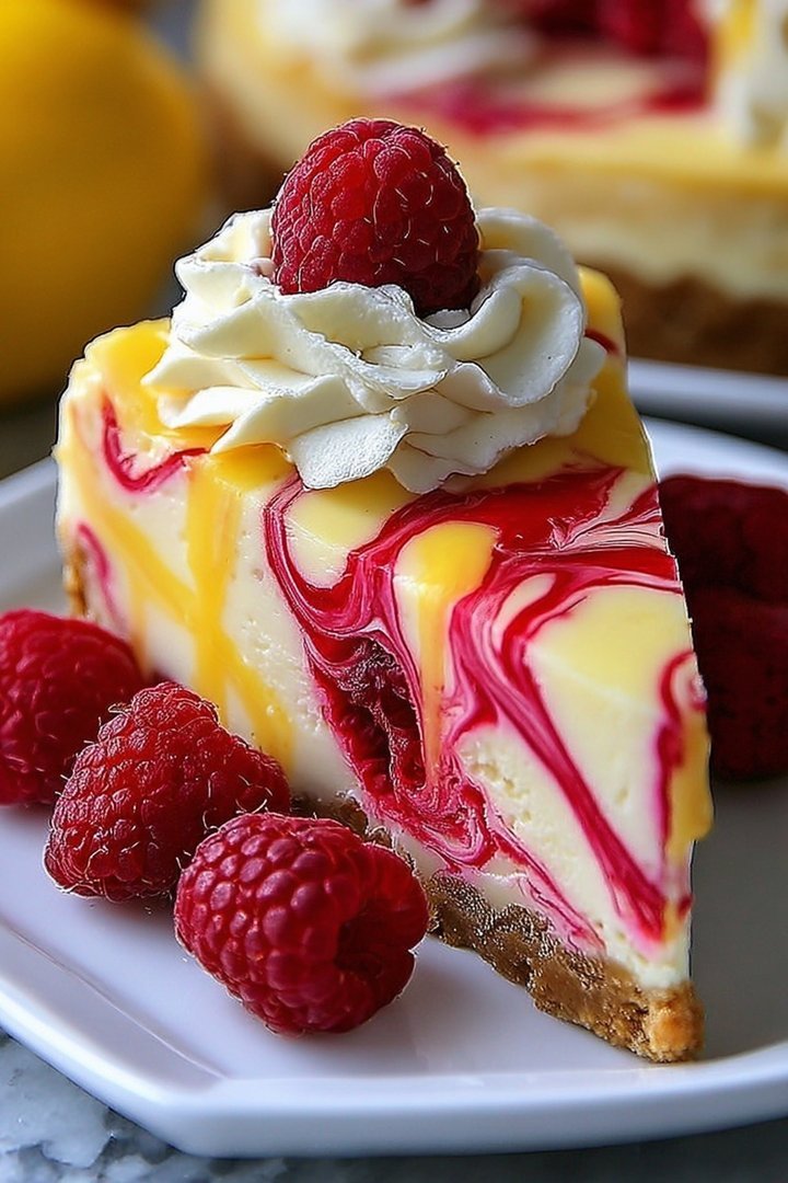 Luscious Lemon Raspberry Swirl Cheesecake image 2