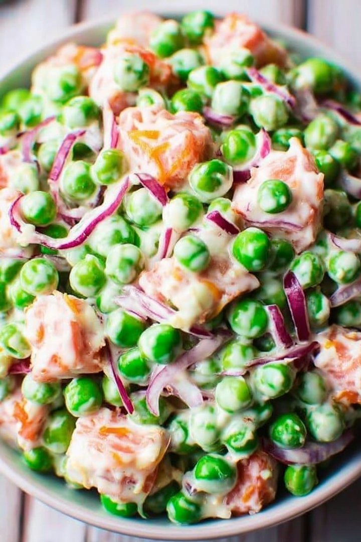 Pea Salad with Red Onions and Cheese image 2