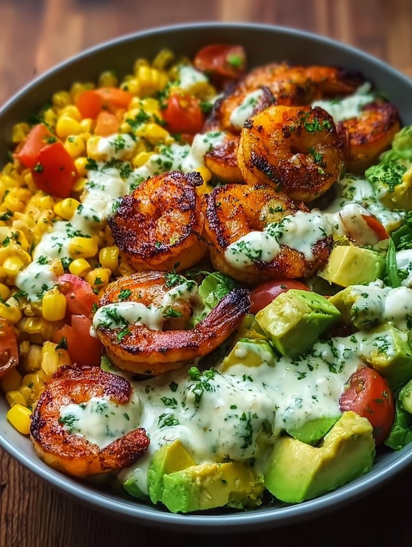 Grilled Shrimp Bowl with Avocado, Corn Salsa & Creamy Garlic Sauce: An Incredible Ultimate Recipe image 2
