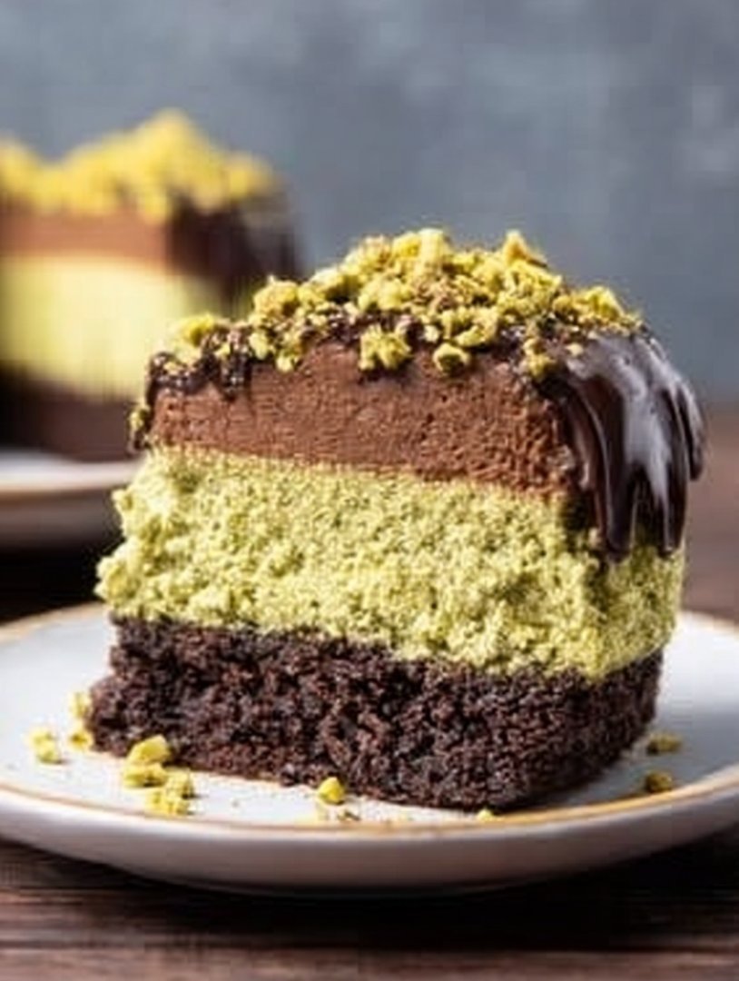 Pistachio Mousse with Chocolate Ganache image 2