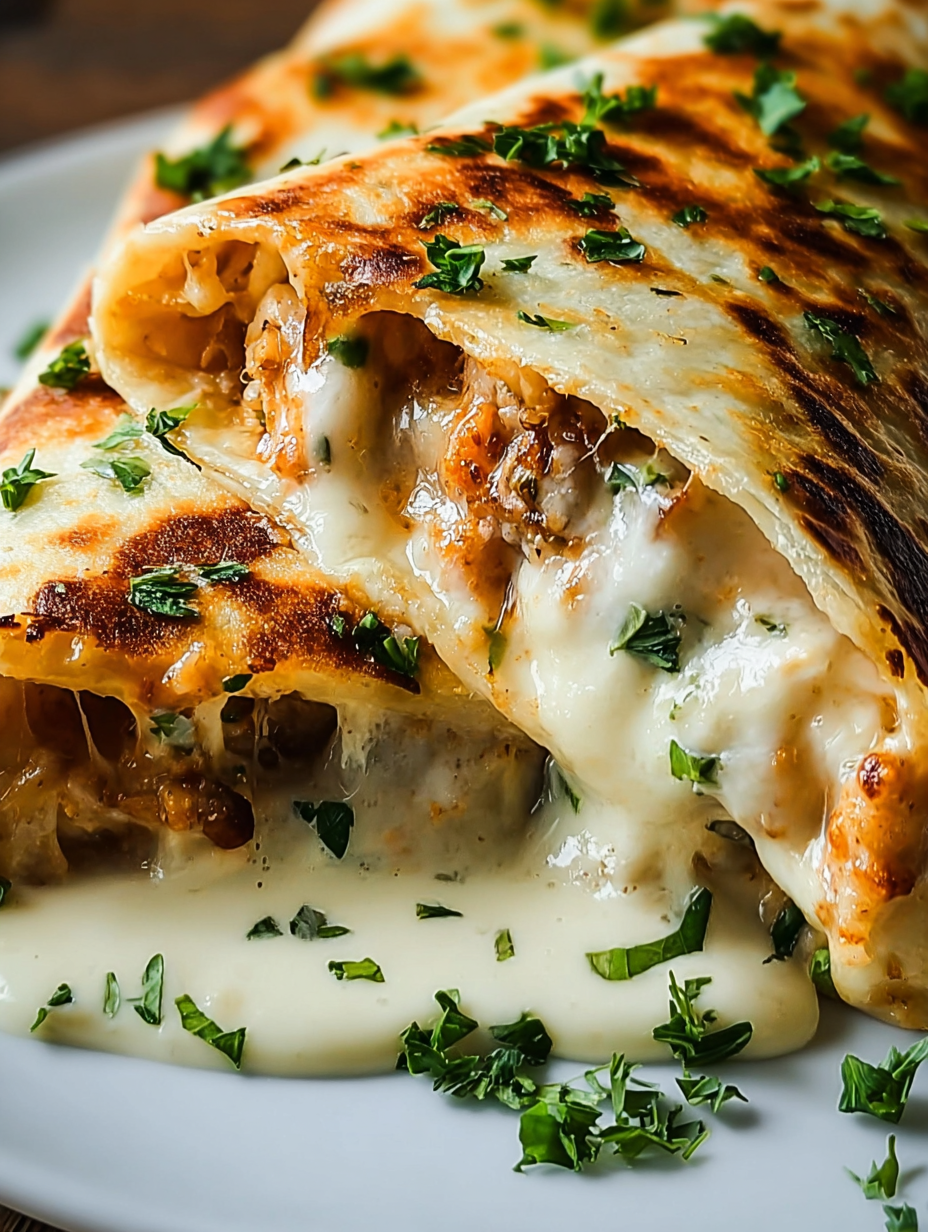 Cheesy Garlic Chicken Wraps image 2