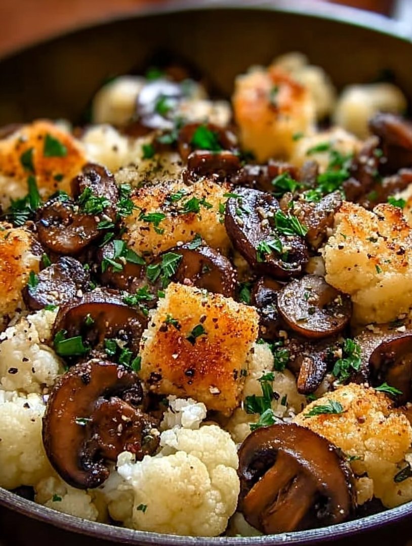 Garlic Cauliflower Mushroom Skillet: Quick & Delicious dish image 2