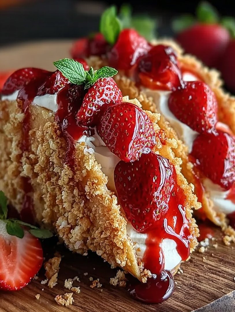 Strawberry Crunch Cheesecake Tacos image 2