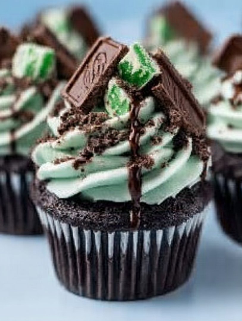 Andes Mint Chocolate Cupcakes with Mint Chocolate Oreo Buttercream Frosting image 2