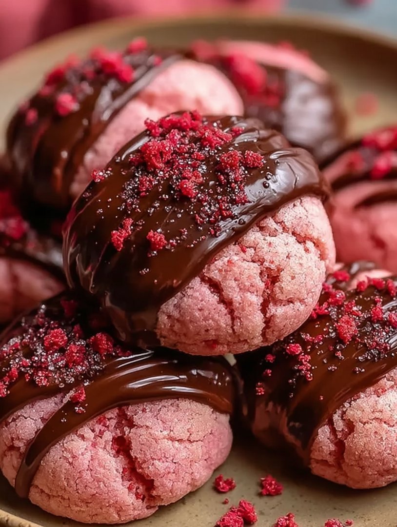 Chocolate Covered Strawberry Cookies Vjuniper teager alentine's Day Treat image 2