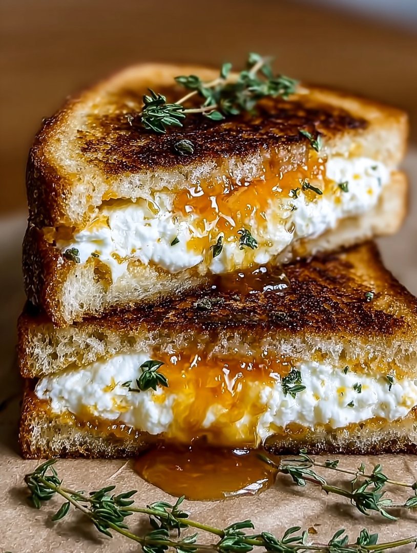 Goat Cheese Grilled Cheese with Honey image 2