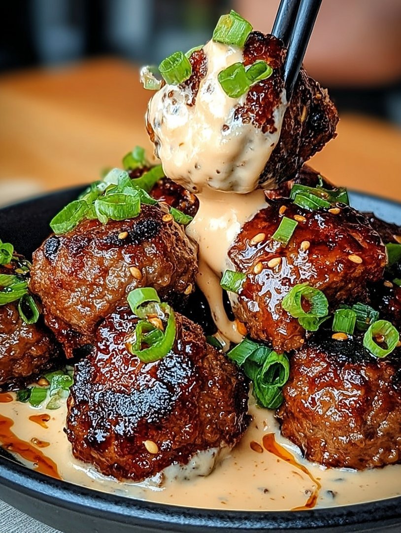 Korean BBQ Meatballs with Spicy Mayo Dip image 2