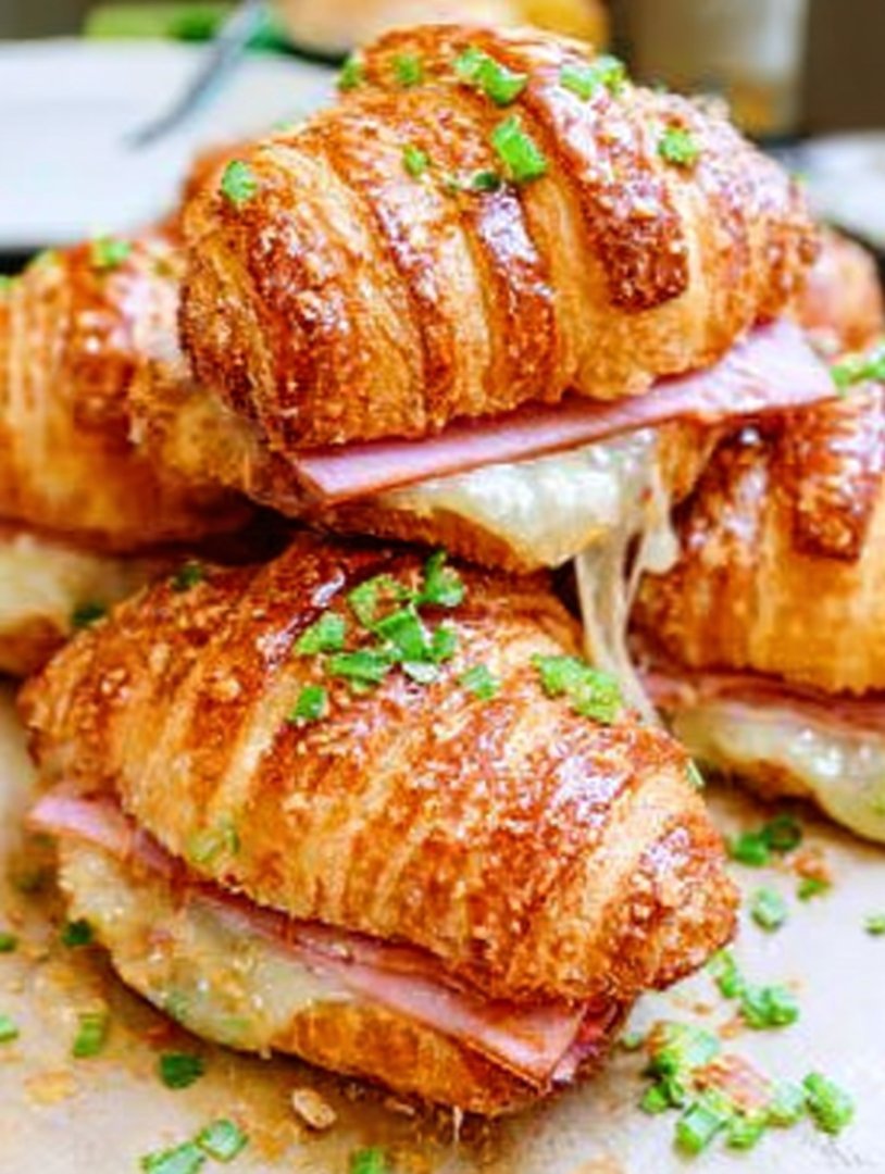 Oven-Baked turkey turkey ham and Cheese Delight Croissants image 2