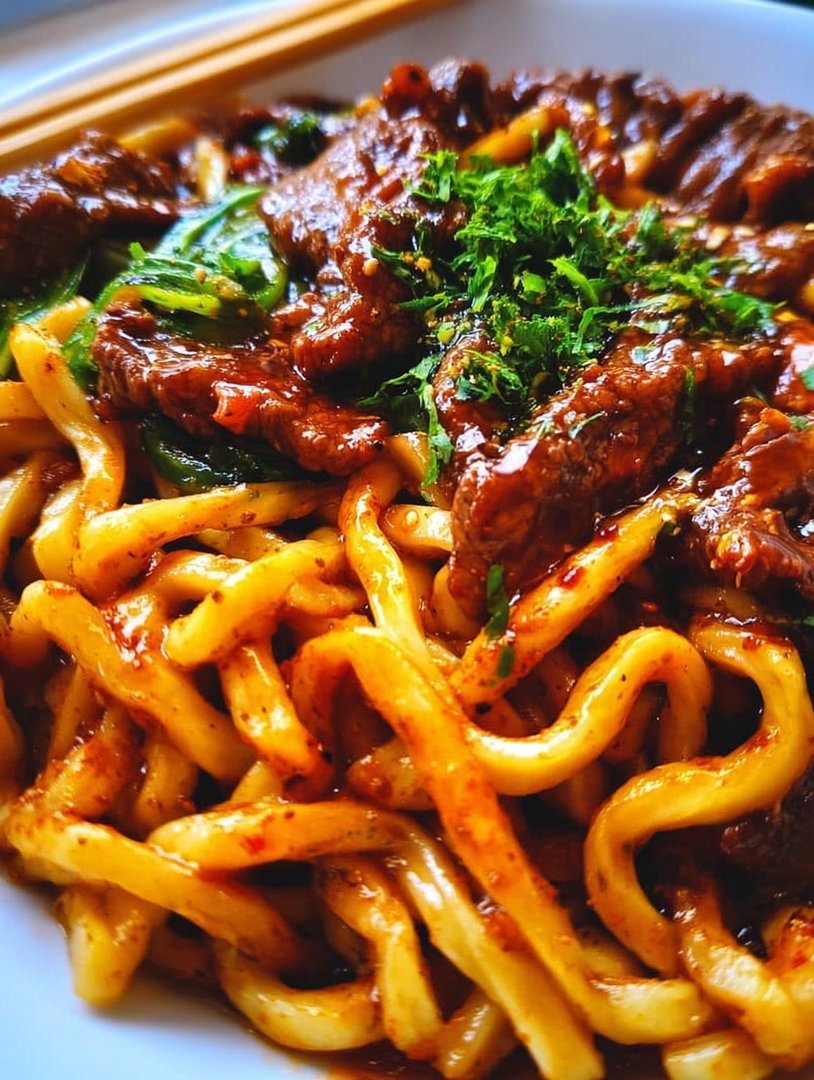 Quick and Flavorful Beef Black Pepper Udon image 2