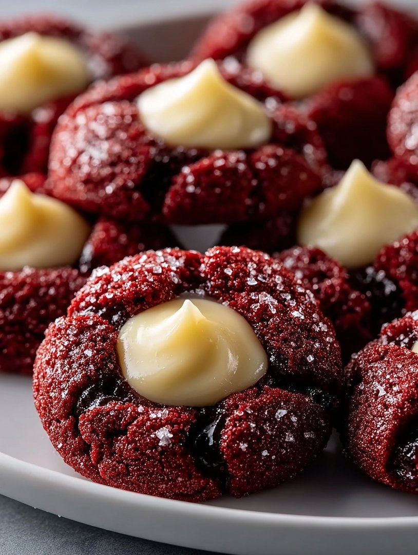 Red Velvet Cream Cheese Thumbprint Cookies image 2