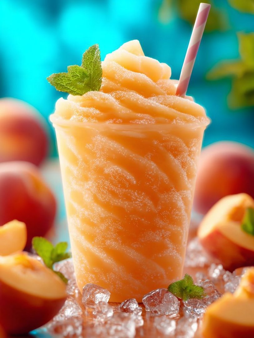 Refreshing Homemade Peach Slurpees image 2