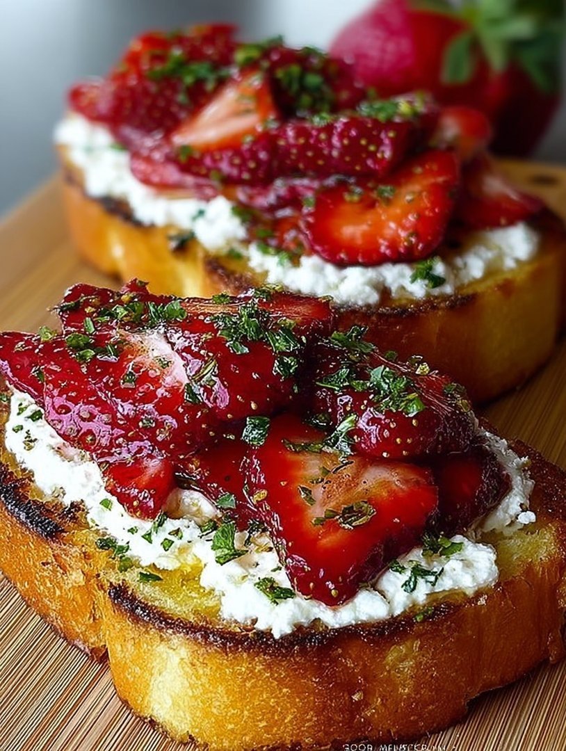 Roasted Strawberry Whipped Ricotta Toast image 2